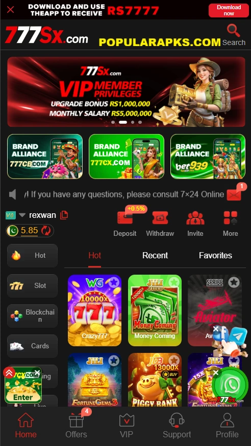 777sx Game Interface