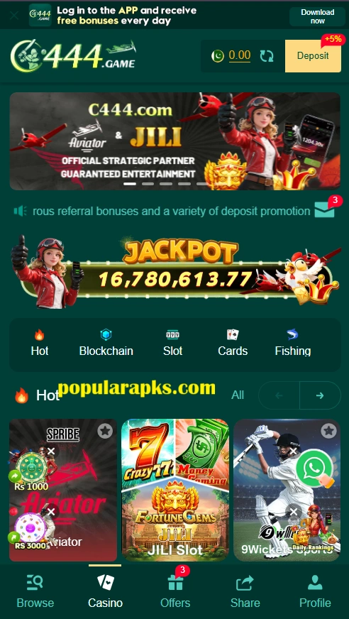 C444 Game interface screenshot