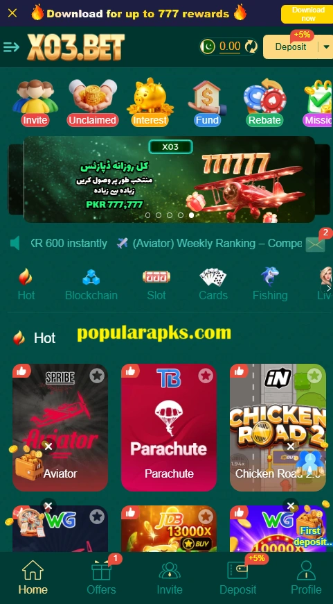 X03 Game interface screenshot