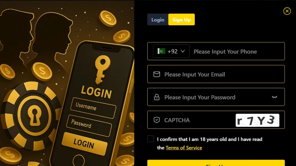 Jeekho Game Login page