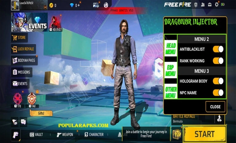 Dragonor injector apk interface