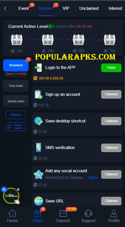 X111 Game Download Signup Bonus