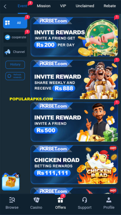 Pkr Bet game Earning