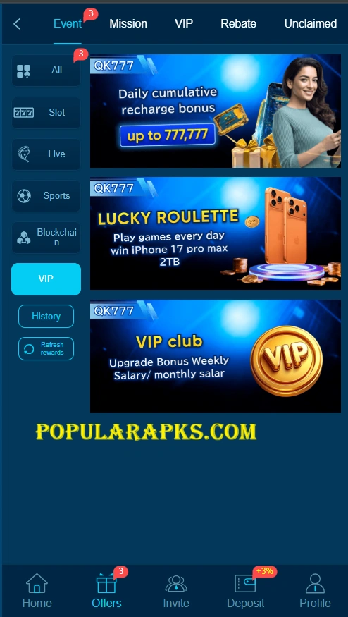 QK777 Game Apk Signup Bonus