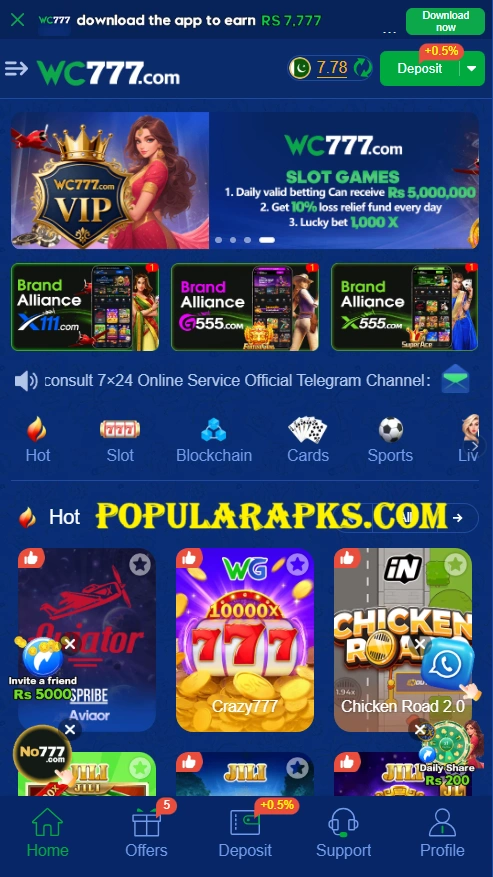 WC777 Game Interface